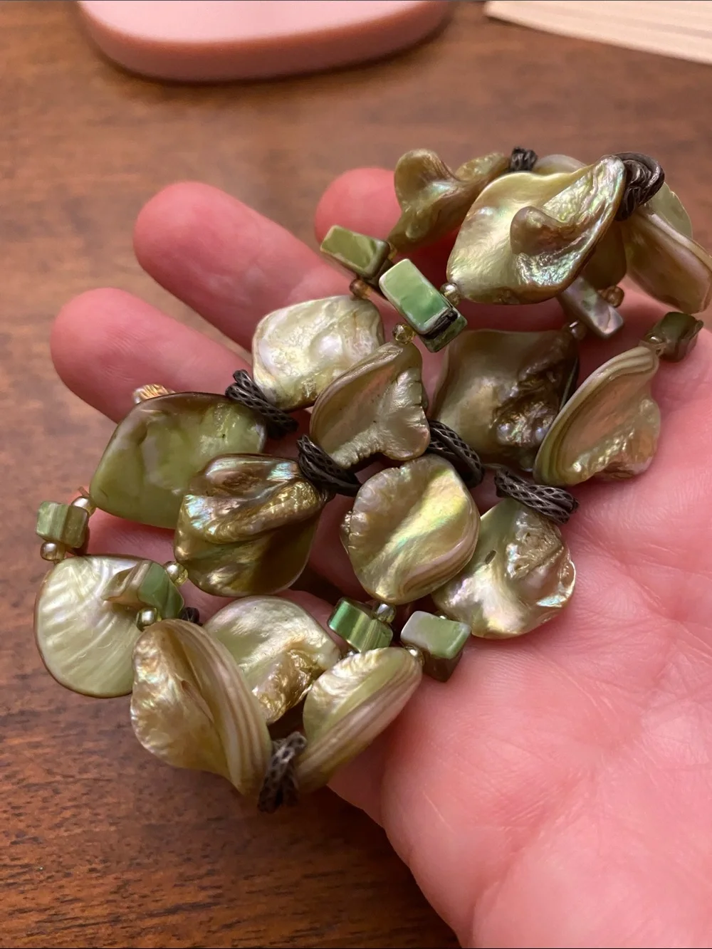 FREE TWO!!! ABALONE Stretch Bracelet Pair